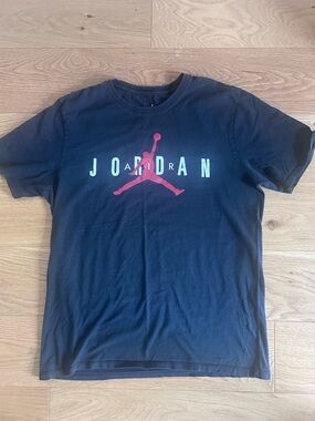 Jordan Black T-Shirt with Red Jumpman Detail